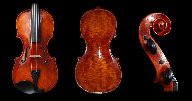 Modelled on a 1716 Carlo Antonio Testore. This violin has a focussed and strident tone.